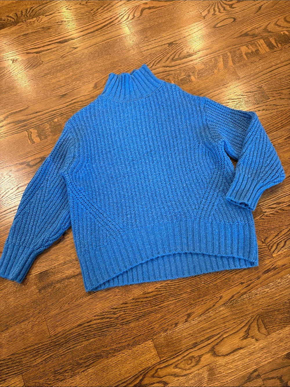 Anthropologie Maeve Blue Turtleneck Ribbed Sweater - Women, XXS
